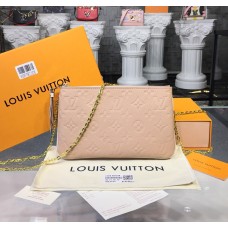 Louis Vuitton Monogram Empreinte Leather Double Zip Pochette Beige Dore M63919