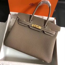 Hermes Birkin 30cm Togo Leather Golden Hardware H8830G-etoupe
