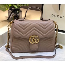 GG Marmont small Tan top handle bag