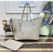 Louis Vuitton Mahina Leather Blossom MM M21851-light-gray