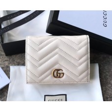 Gucci GG Marmont Card Case Wallet GU-W466492-white