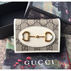 Gucci Horsebit 1955 card case wallet GU-W621887C-cream