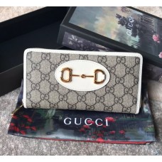 Gucci Horsebit 1955 Zip Around Wallet GU-W621889C-cream