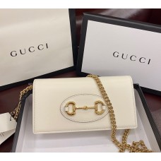 Gucci Horsebit 1955 wallet with chain GU621892L-cream