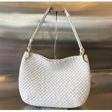 Bottega Veneta Clicker Medium Shoulder Bag B730969-chalk