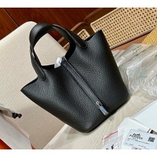 Hermes Picotin Lock 18 Palladium Hardware H2218W-black