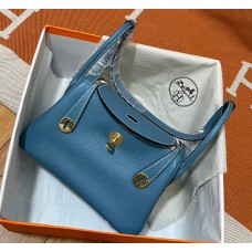 Hermes Lindy 26cm H6626G-Bleu-Jean