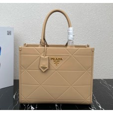 Prada Medium Leather Prada Symbole bag with topstitching PD1BA378-tan