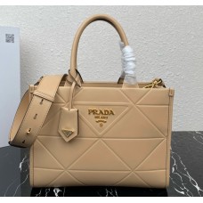 Prada Small Leather Prada Symbole bag with topstitching PD1BA379-tan