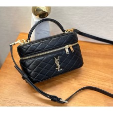 Saint Laurent Gaby Vanity Bag In Lambskin YSL766731-black