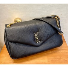 Saint Laurent Calypso large in grained lambskin YSL777399-black