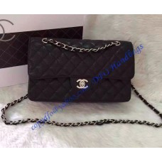 Chanel Small Classic Flap Bag in Black Caviar Leather with silver hardware Chanel Small Classic Flap Bag in Black Caviar Leather with silver hardware