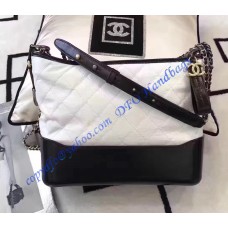 Chanel Gabrielle Hobo Bag White Black