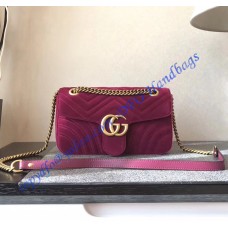 Gucci Small GG Marmont Rose Red velvet shoulder bag