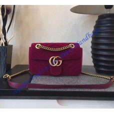 Gucci Mini GG Marmont Rose Red velvet shoulder bag