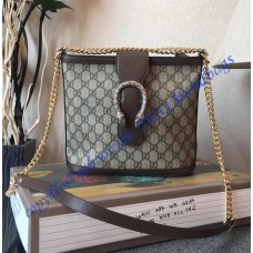 Gucci GG Supreme Dionysus medium bucket bag with Brown Leather