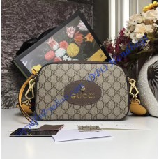 GG Supreme messenger bag with Brown and Yellow Leather Trim