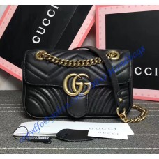 Gucci Mini GG Marmont Matelasse Shoulder Bag Black