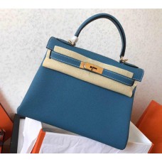 Kelly 32cm in Blue Jean Togo Leather Golden Hardware