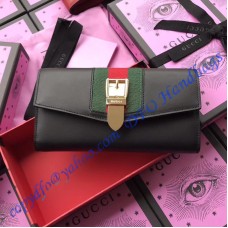 Sylvie leather continental wallet Black