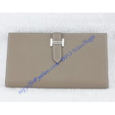 Hermes Bearn Long Wallet HW208 gray