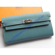 Hermes Kelly Long Wallet HW708 blue Hermes Kelly Long Wallet HW708 blue